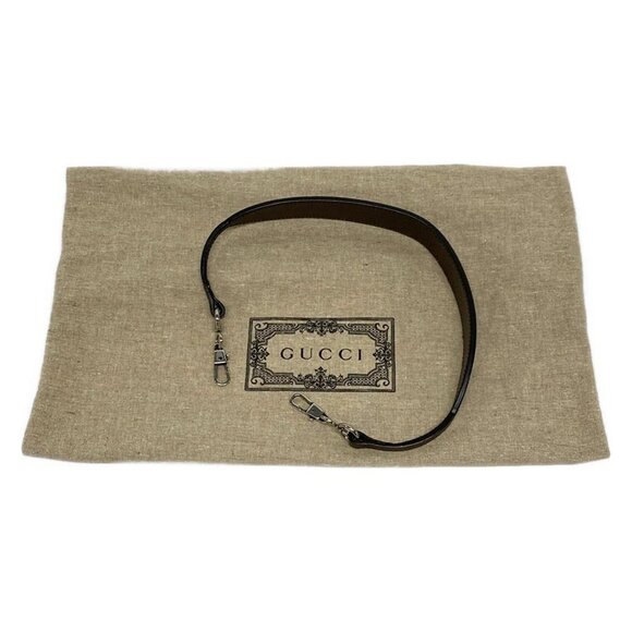 Auth GUCCI GG/Horsebit 764339 Beige Brown Dark Brown Jacquard Leather Handbag - Picture 6 of 16